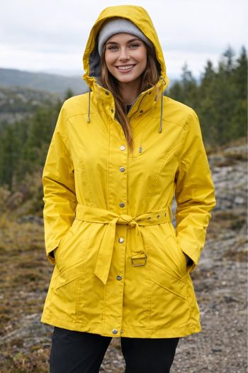Ciré, imperméable , veste, manteau à capuche jaune taille S