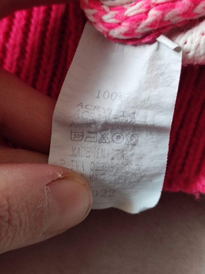 Pull rose et blanc taille unique - photo numéro 3