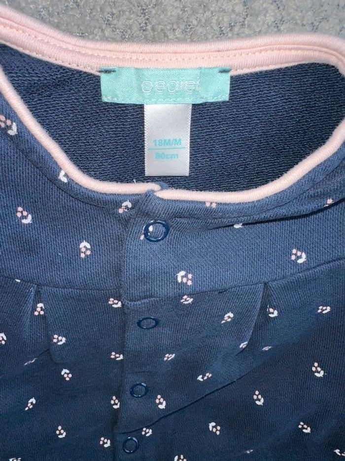 Chemisier / veste marine et rose en coton Obaïbi - photo numéro 2