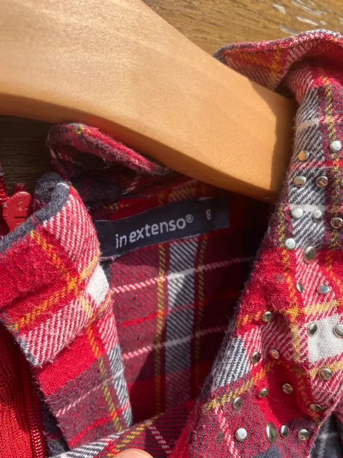 Robe carreaux écossaise rouge grise 8 ans automne hiver - photo numéro 3