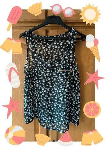 Top débardeur fluide et transparent skull têtes de mort 36