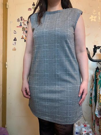 Robe chic motif pied-de-poule