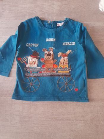 T-shirt manches longues DPAM garçon 18 mois