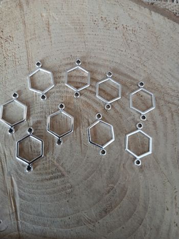 Lot de 16 connecteurs losanges argenté