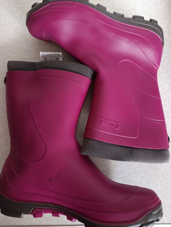 Bottes Solognac Violet Enfant Taille 37/38 avec chaussons thermiques amovibles - photo numéro 3