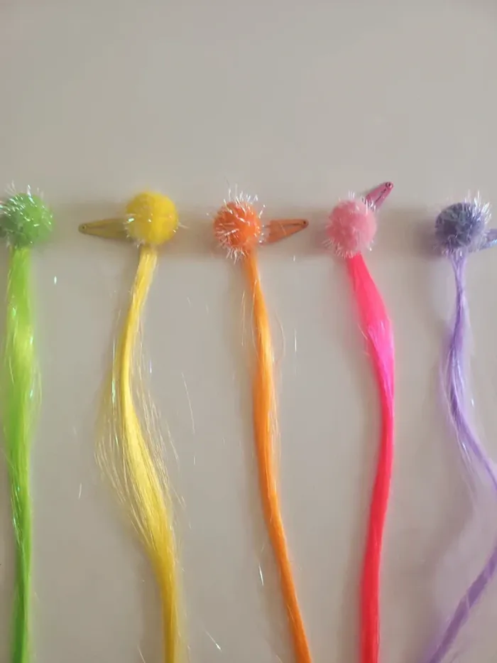 Lot de 6 barrettes arc-en-ciel avec extension - photo numéro 3