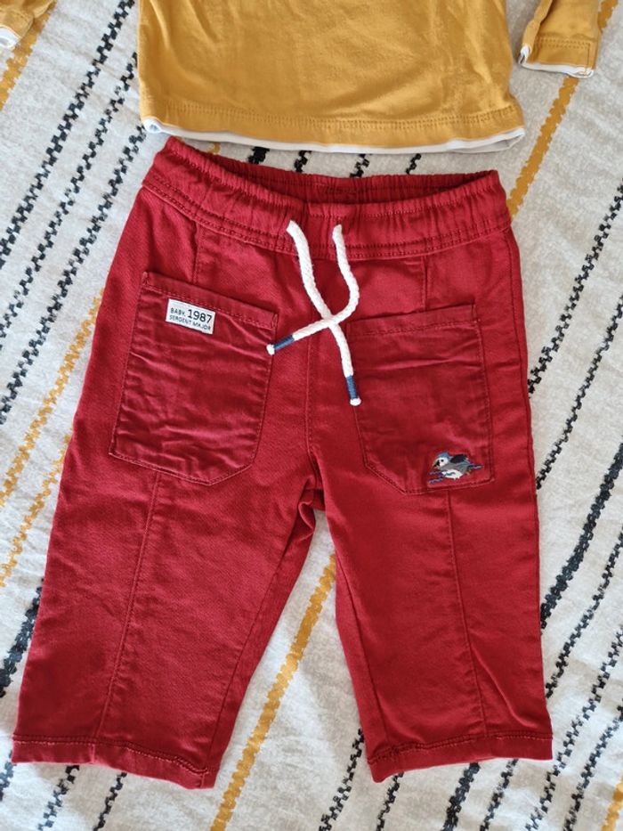 Pantalon bordeaux sergent major neuf jamais porté 12m - photo numéro 2