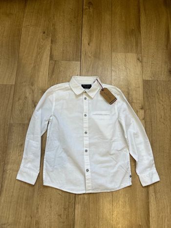 Chemise Teddy Smith blanche manches 100 % coton 8ans