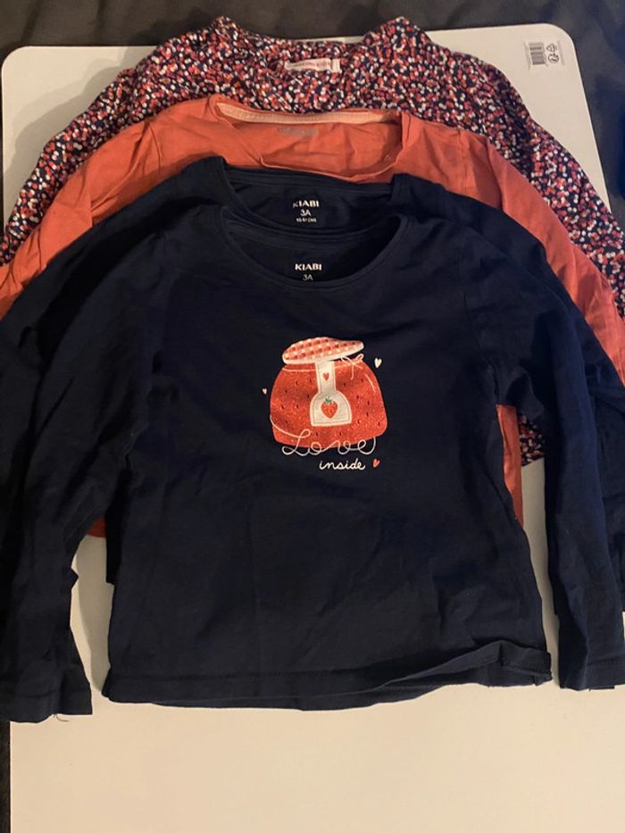 ensemble/ lot de 8 t shirt à manches longues enfant fille taille 3 ans - photo numéro 5