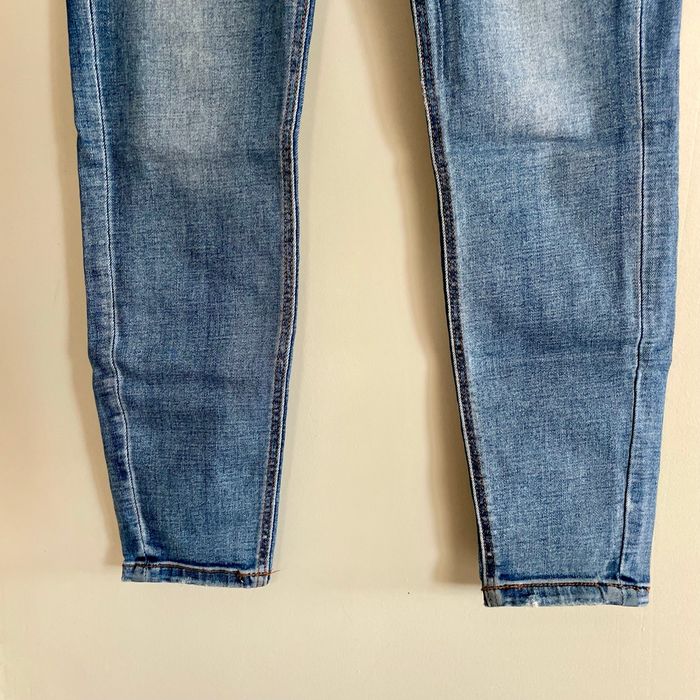 Jean skinny Stradivarius Super High Waist Taille 40 délavé bleu coton stretch V052 - photo numéro 2