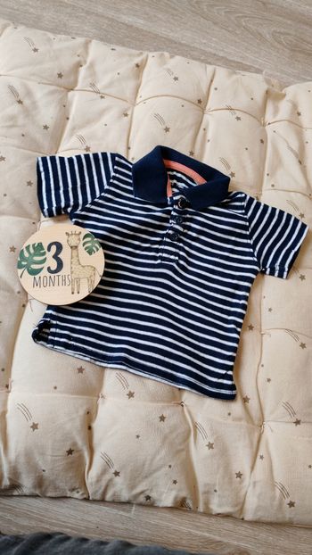 T-shirt polo rayé 3 mois