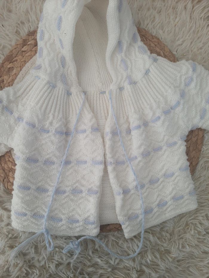 🌺 gilet en laine mixte fait main 9 mois - photo numéro 2