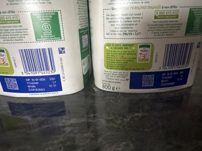 Lait en poudre 6 à 12mois