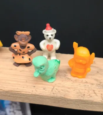 Figurine publicitaire vintage vtg esso weetos omo bonux kiki canard duck singe monkey ours bear