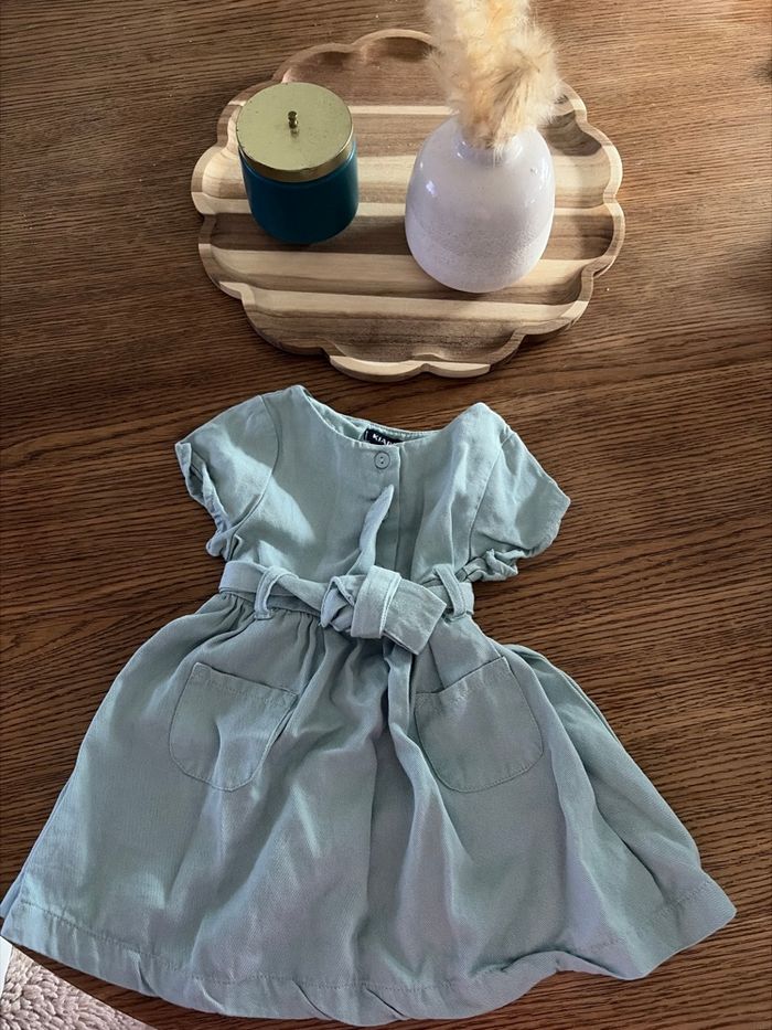 Robe en jean 9 mois verte