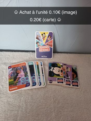 Lot d'images Jouons, rêvons - Disney - Auchan - Collection