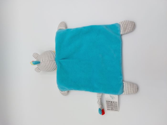Doudou plat zèbre gris blanc bleu MOTS D’ENFANTS rouge vert lion lire SVP - photo numéro 2