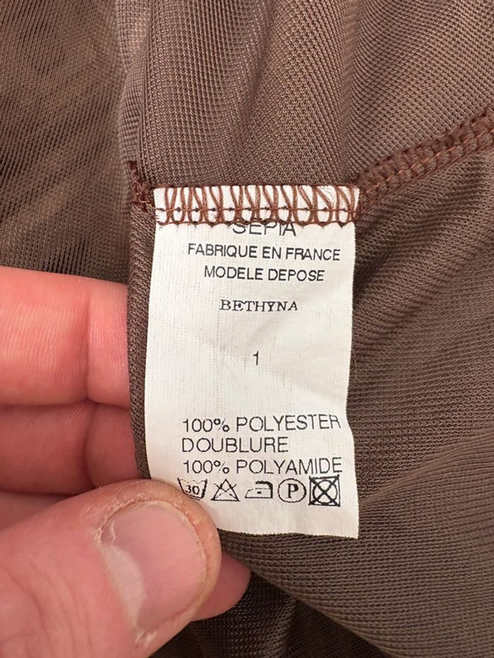 Haut Sépia | Beige, marron et noir | Taille 38 - photo numéro 4