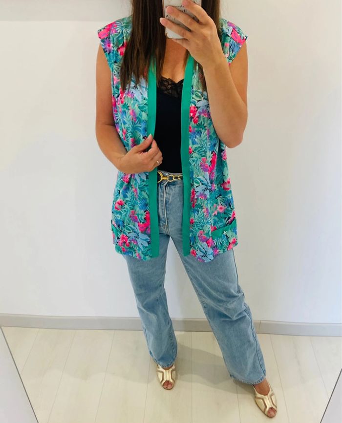 🌸Gilet vintage - sans manches - fleurie 🌸