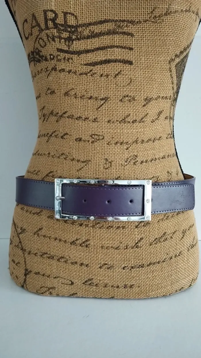 Ceinture violette boucle strass taille 85 cm - photo numéro 2