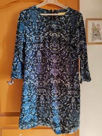 Robe d'hiver bleue manches longues