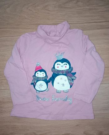 Col roulé pingouins pailleté 12 mois neuf