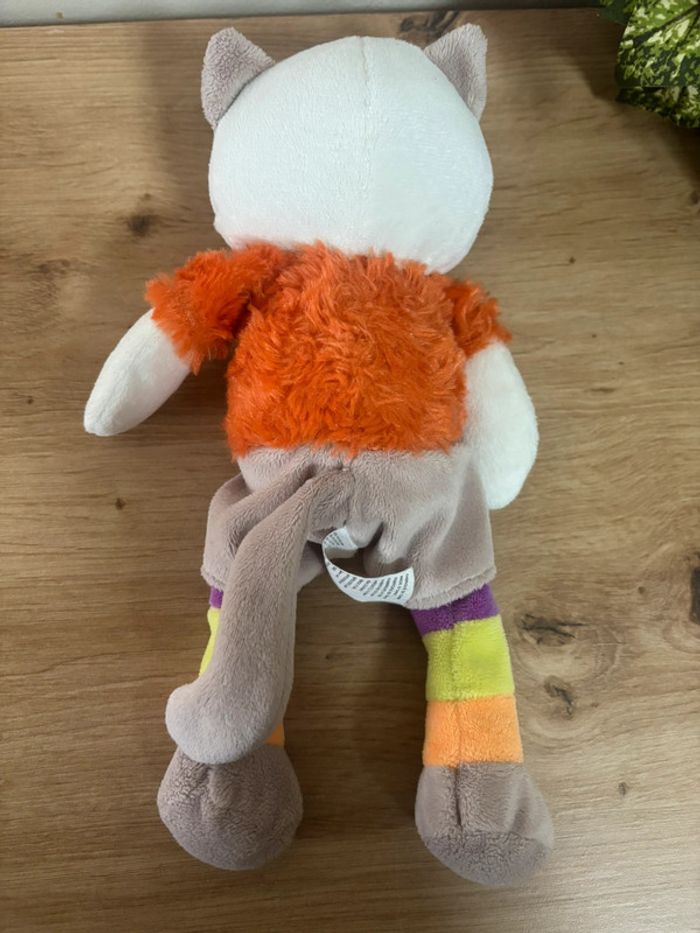 Doudou peluche chat orange multicolore cercle jogystar - photo numéro 3