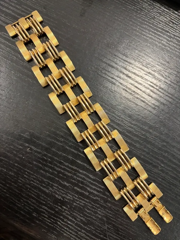 Beau et gros bracelet Monet en plaqué or TBE - photo numéro 5