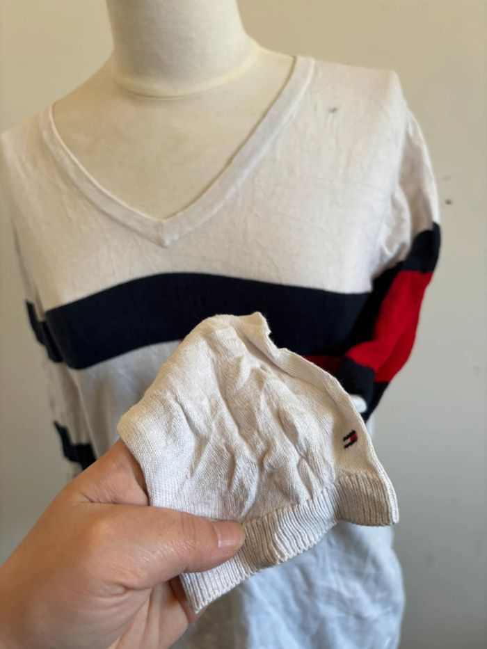 Pull blanc avec logo Tommy Hilfiger - photo numéro 4