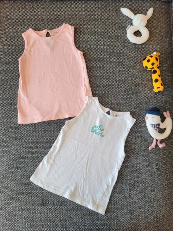 Lot 2 débardeurs fille 36 mois