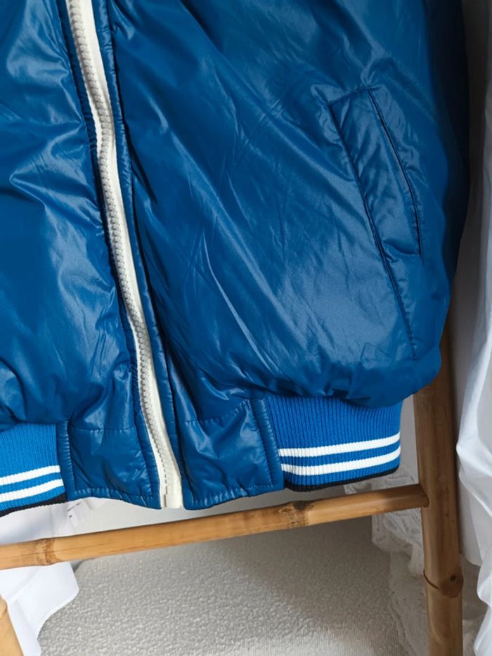 Veste doudoune sans manches réversible à capuche bleu / noir DLN Star taille S - photo numéro 2
