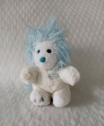 Peluche Lion Boulgom Vintage bleu blanc