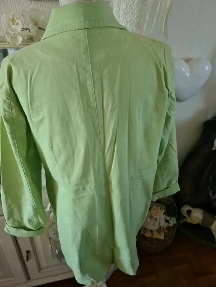 Manteau/imper vert doublé turquoise Denim & Co Taille XL - photo numéro 3