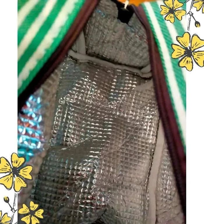Sac isotherme rayé vert – Compact & pratique - lunchbox d’été - photo numéro 9