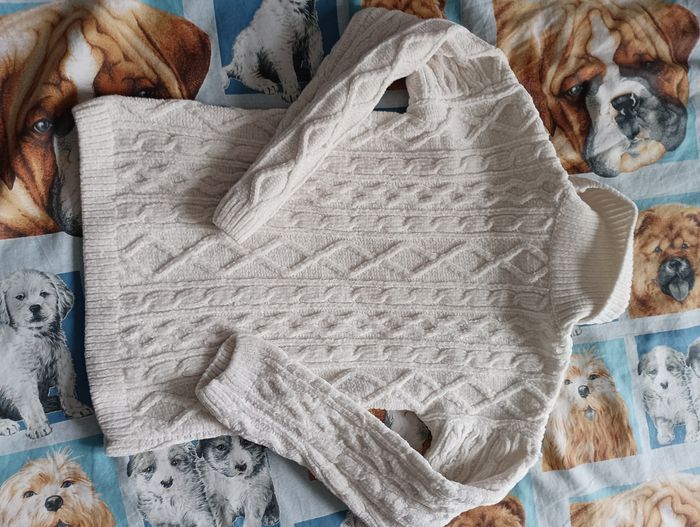 Pull épais en laine orchestra 10 ans couleur blanc à paillettes