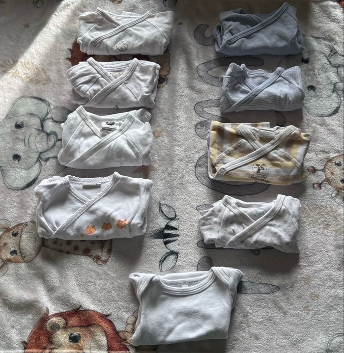 Lot de 10 bodys taille naissance - photo numéro 2