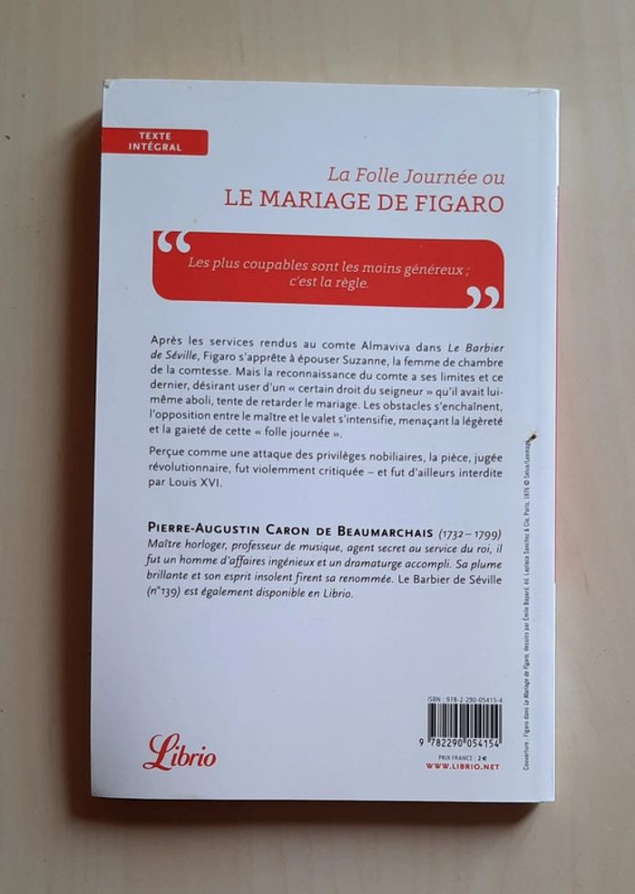 Le mariage de figaro de Beaumarchais - photo numéro 2