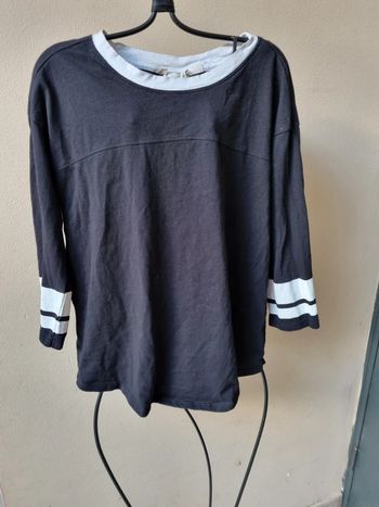 Blouse longues manches noire et blanche