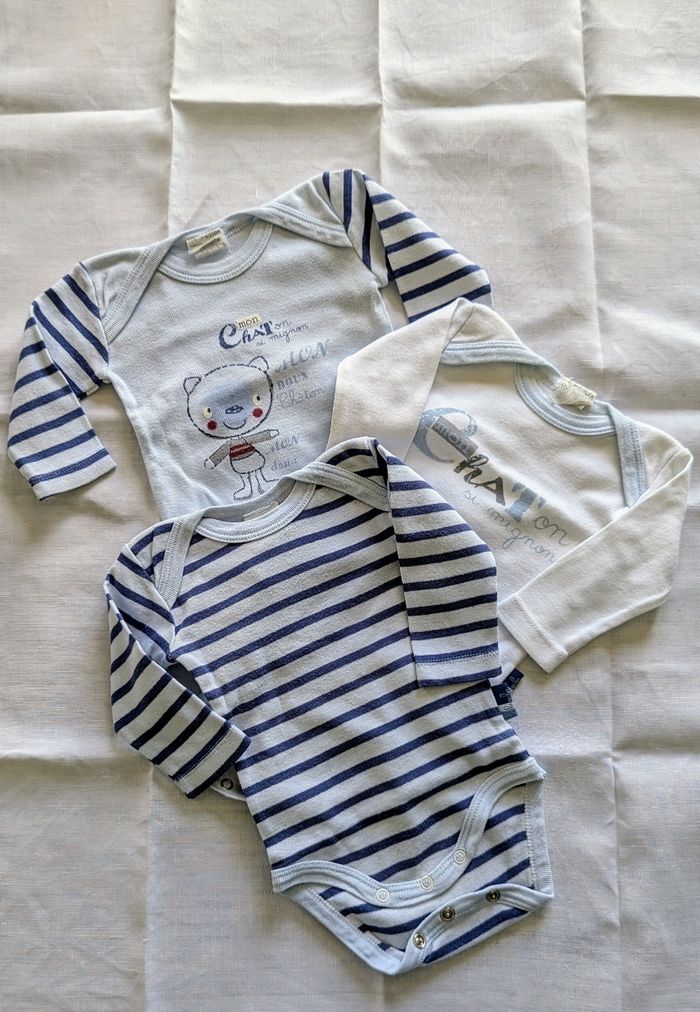 Lot de 3 bodies manches longues 3 mois
