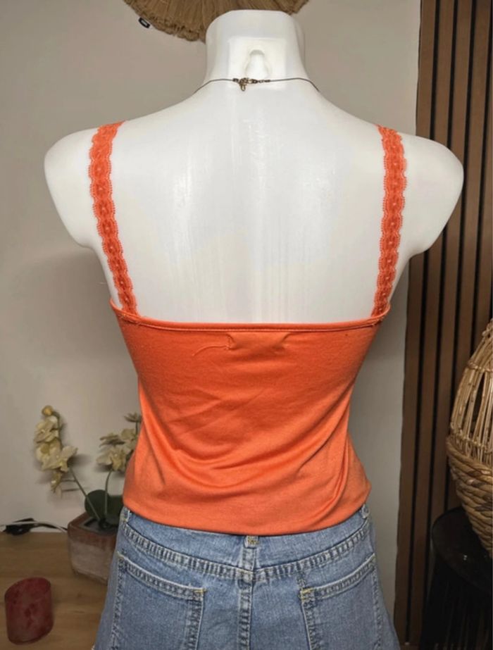 Débardeur orange avec dentelle - photo numéro 3