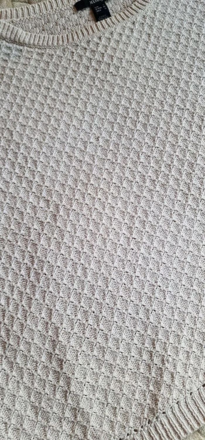 Pull en maille Mango beige manches 3/4 taille L ou 40 - photo numéro 4