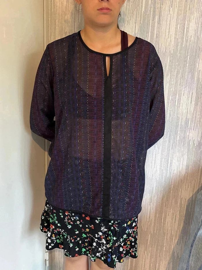 Blouse manche longue transparente taille 44 marque bare •