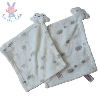 Lot 2 doudous plat Nuage blanc gris PRIMARK