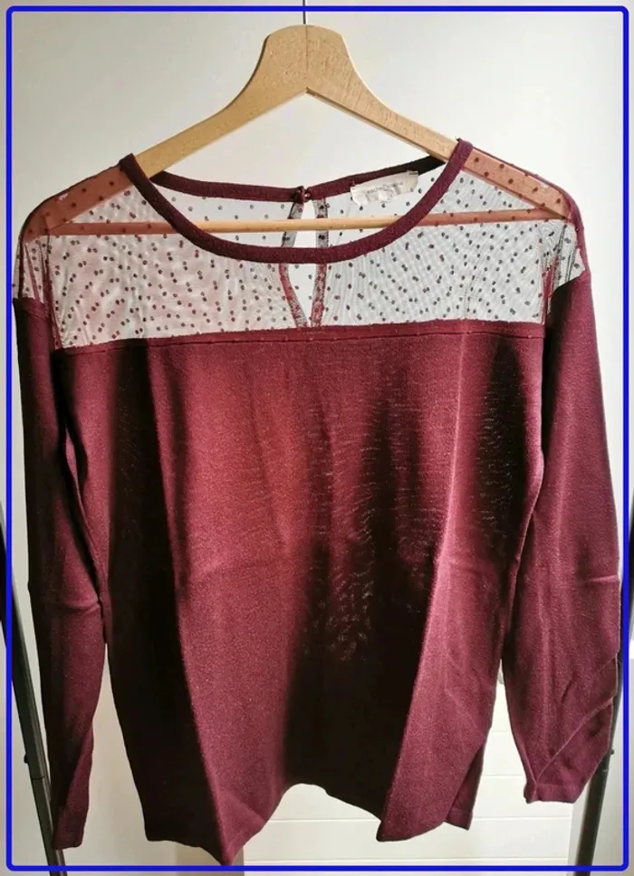 Pull fin bordeaux