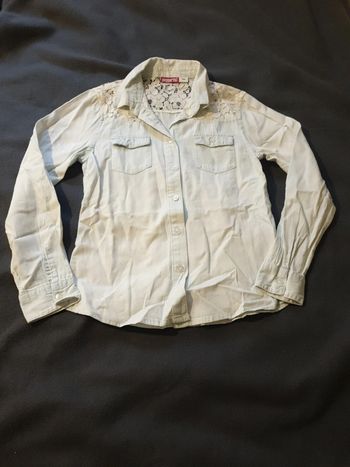 Chemise en jean fille avec dentelle taille 10 ans