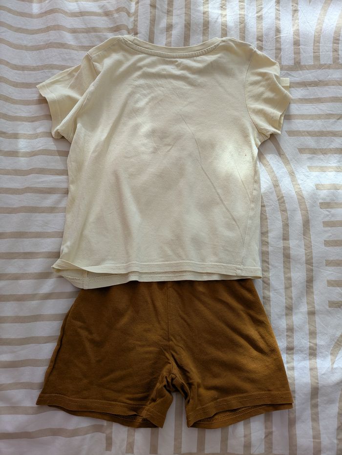 Ensemble KIABI Enfant - T-shirt Imprimé Hot-Dog & Short Marron - photo numéro 3