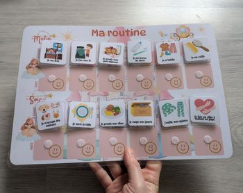 Tableau de routine enfant matin et soir princesse de contes de fée, rituels quotidiens