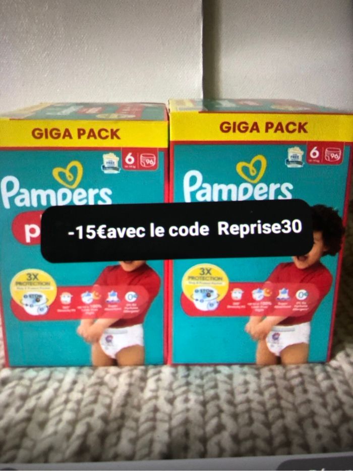 2 carton de couche Pampers taille 6