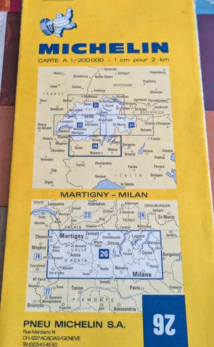 Carte Michelin milan