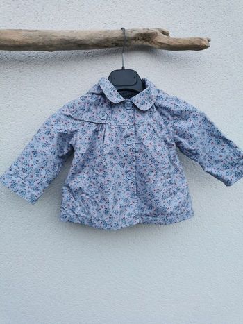 Trench court bébé fille bleu motif liberty 18 mois boutchou excellent état